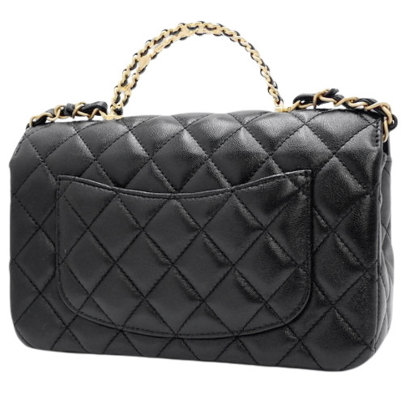 Chanel Chain Shoulder Bag Black Coco Matelasse Lambskin Mark - Picture 1 of 6